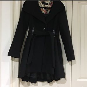 Steve Madden Black High Low Coat Like New Small
